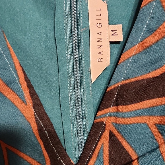 ❤️ RANNA GILL ANTHROPOLOGIE SIDE CUT-OUT ABSTRACT FLORAL MIDI DRESS, MEDIUM - Picture 5 of 13